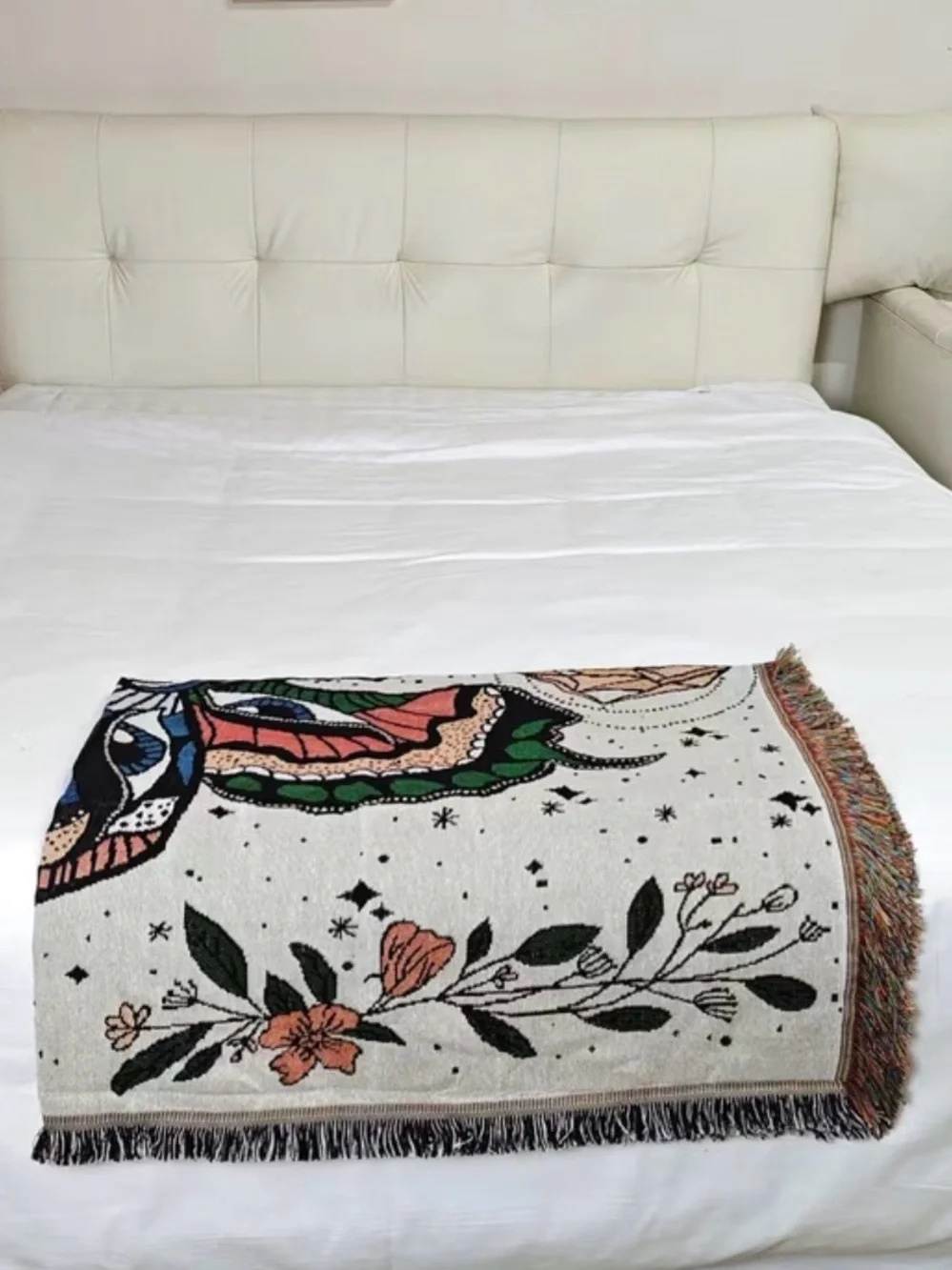 NWT Celestial Butterfly Woven Throw Blanket Reversible 51x63 Boho Gothic Witchy
